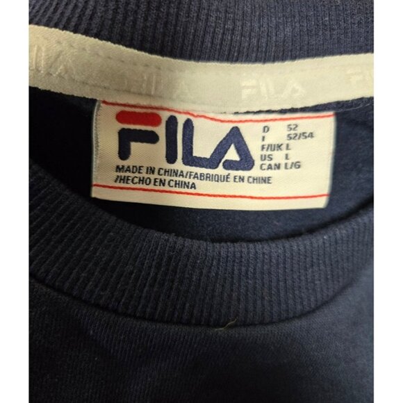 FILA Men Colorblock Logo Sweatshirt Navy/White/Red Long Sleeve Pullover Size  L - Picture 7 of 12